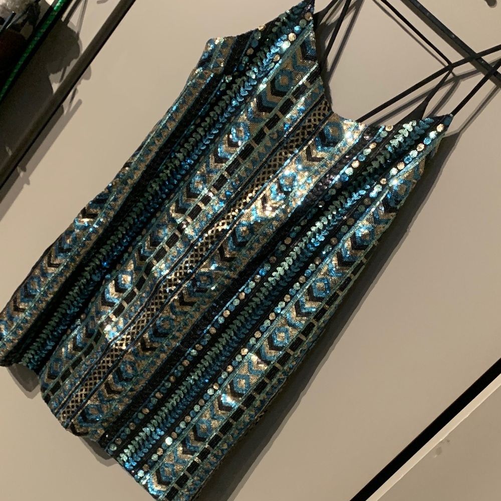 Forever 21 Multicolored Sequin Cocktail Dress – Excellent Condition